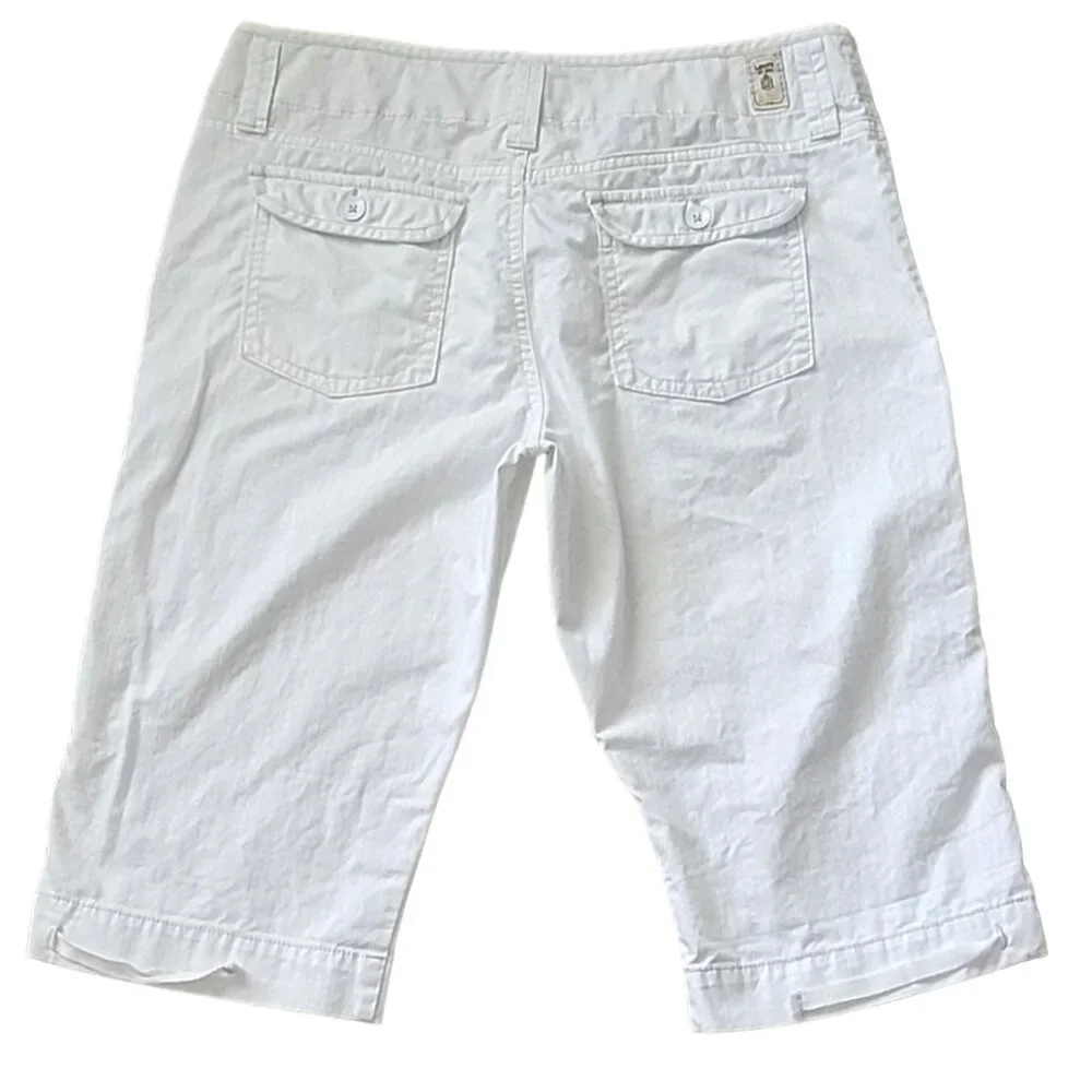 Levi's Bright White Cotton Convertible Length Bermuda Shorts Sz M New